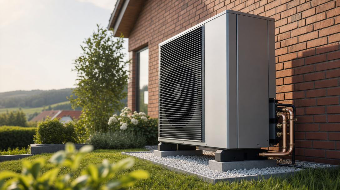 Wärmepumpe mit reversibler Funktion, Heizen im Winter, Kühlen im Sommer